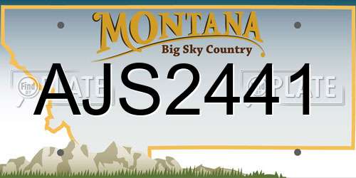 AJS2441 Montana License Plate