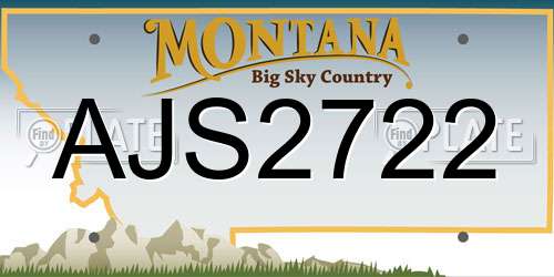 AJS2722 Montana License Plate