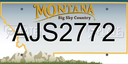 AJS2772 Montana License Plate