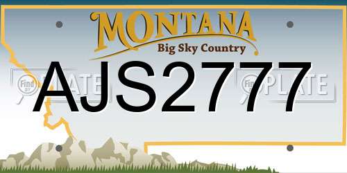 AJS2777 Montana License Plate