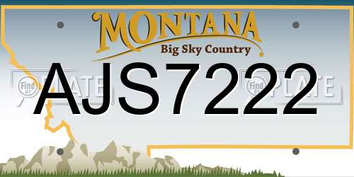 AJS7222 Montana License Plate