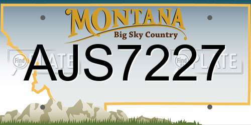 AJS7227 Montana License Plate