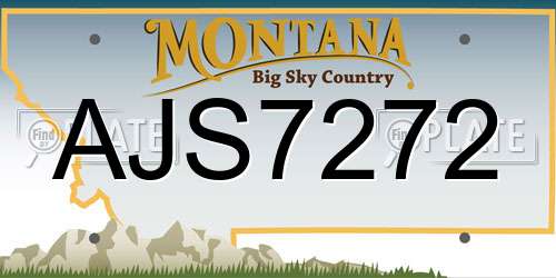 AJS7272 Montana License Plate