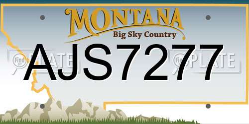 AJS7277 Montana License Plate