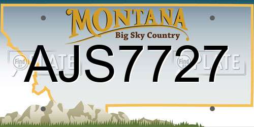 AJS7727 Montana License Plate