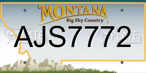 AJS7772 Montana License Plate