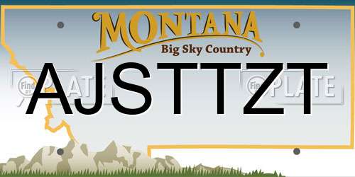 AJSTTZT Montana License Plate