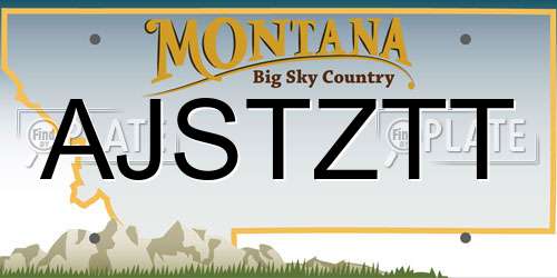 AJSTZTT Montana License Plate