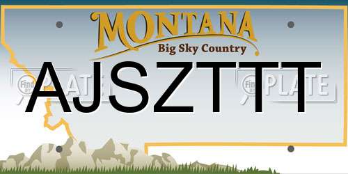 AJSZTTT Montana License Plate