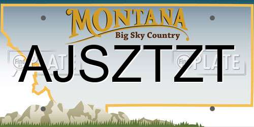 AJSZTZT Montana License Plate
