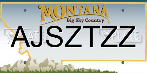 AJSZTZZ Montana License Plate
