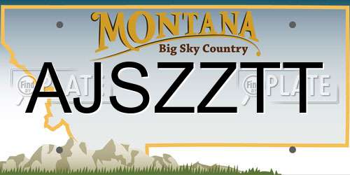 AJSZZTT Montana License Plate