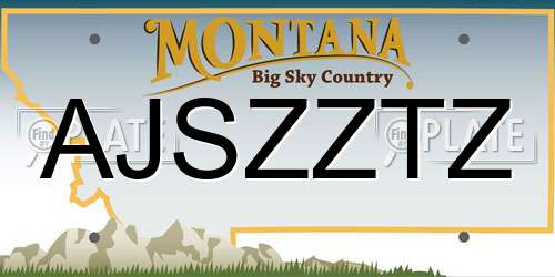 AJSZZTZ Montana License Plate