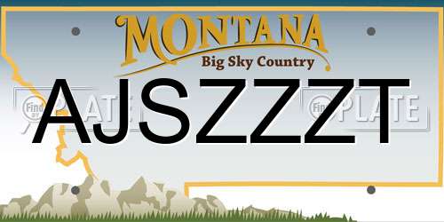 AJSZZZT Montana License Plate