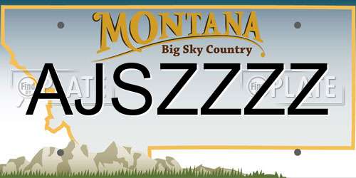 AJSZZZZ Montana License Plate
