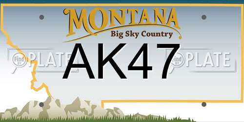 AK47 Montana License Plate