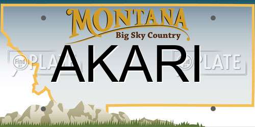 AKARI Montana License Plate