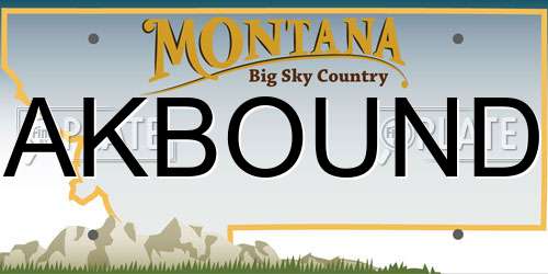 AKBOUND Montana License Plate