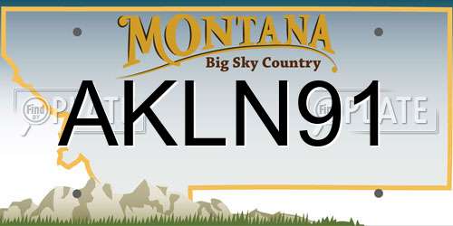 AKLN91 Montana License Plate