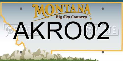 AKRO02 Montana License Plate