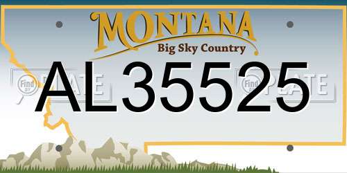 AL35525 Montana License Plate
