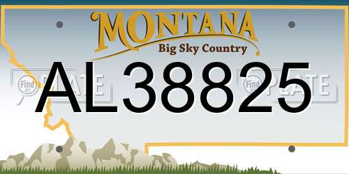 AL38825 Montana License Plate