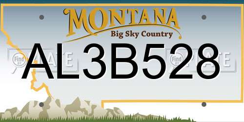 AL3B528 Montana License Plate