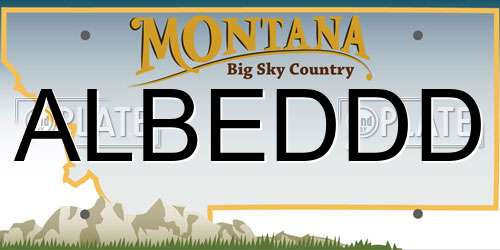 ALBEDDD Montana License Plate