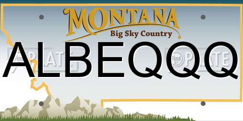 ALBEQQQ Montana License Plate