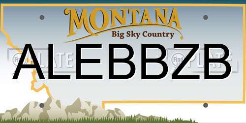 ALEBBZB Montana License Plate