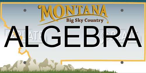 ALGEBRA Montana License Plate