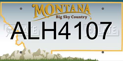 ALH4107 Montana License Plate