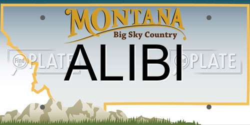 ALIBI Montana License Plate