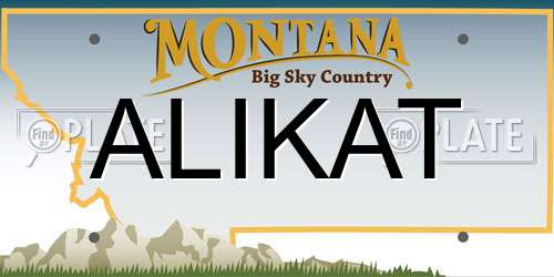 ALIKAT Montana License Plate