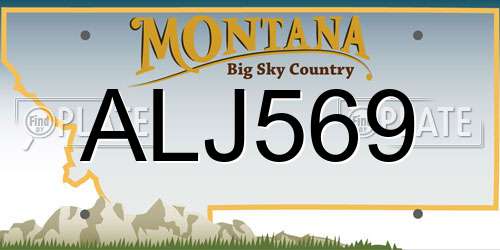 ALJ569 Montana License Plate