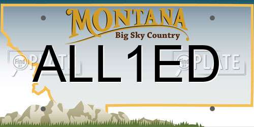 ALL1ED Montana License Plate