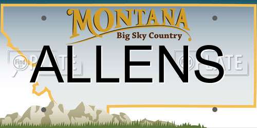 ALLENS Montana License Plate