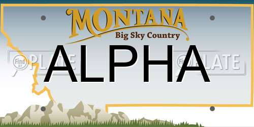 ALPHA Montana License Plate