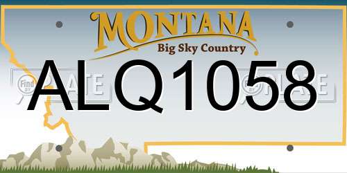 ALQ1058 Montana License Plate