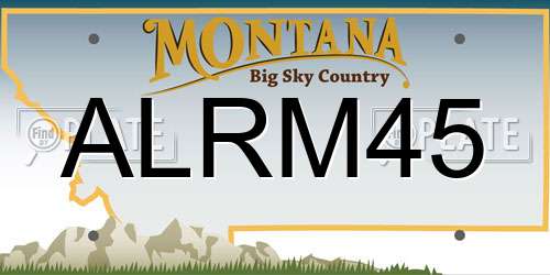 ALRM45 Montana License Plate