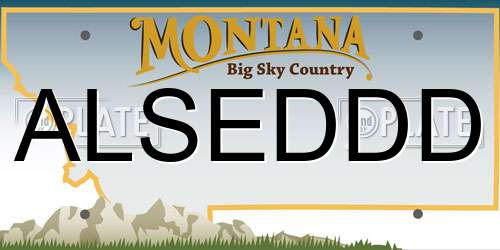 ALSEDDD Montana License Plate