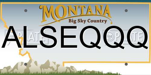 ALSEQQQ Montana License Plate