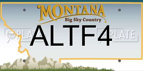 ALTF4 Montana License Plate