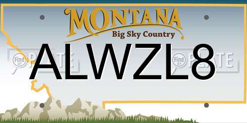 ALWZL8 Montana License Plate
