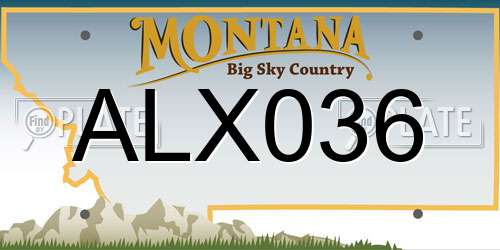 ALX036 Montana License Plate