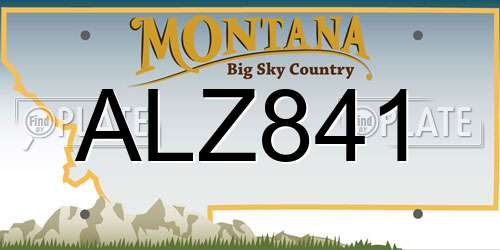 ALZ841 Montana License Plate