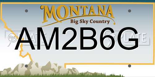 AM2B6G Montana License Plate