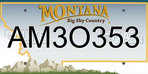 AM3O353 Montana License Plate