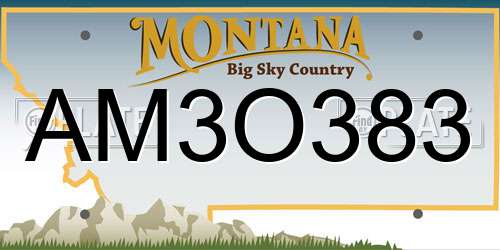 AM3O383 Montana License Plate