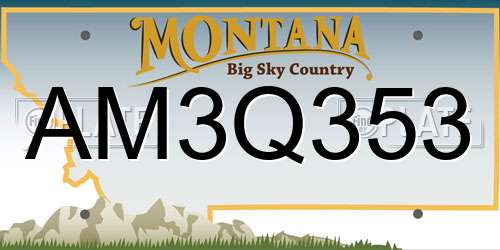 AM3Q353 Montana License Plate